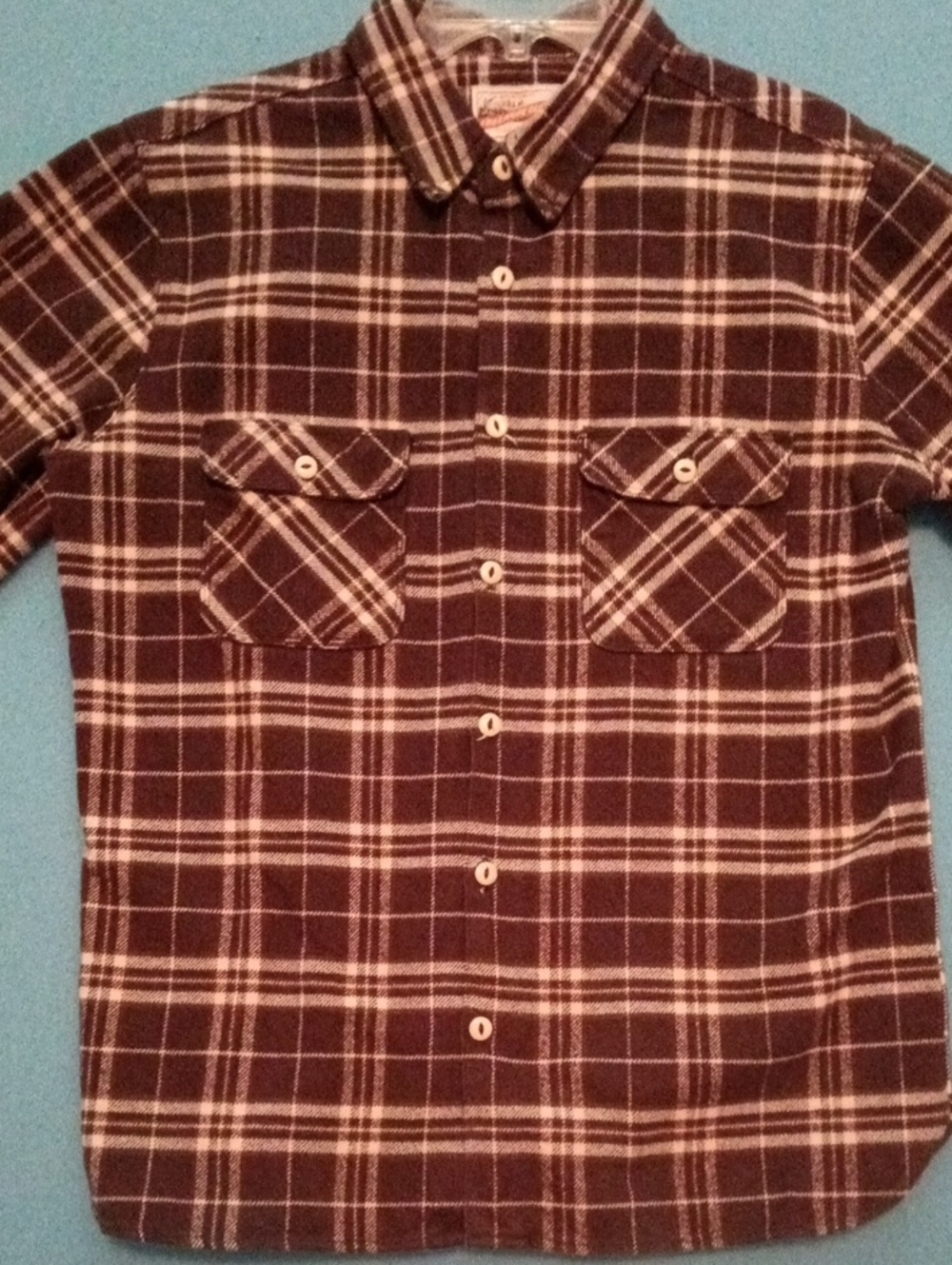 Men's Freenote Cloth New w/o Tags Large Brown Heavyweight Plaid Flannel